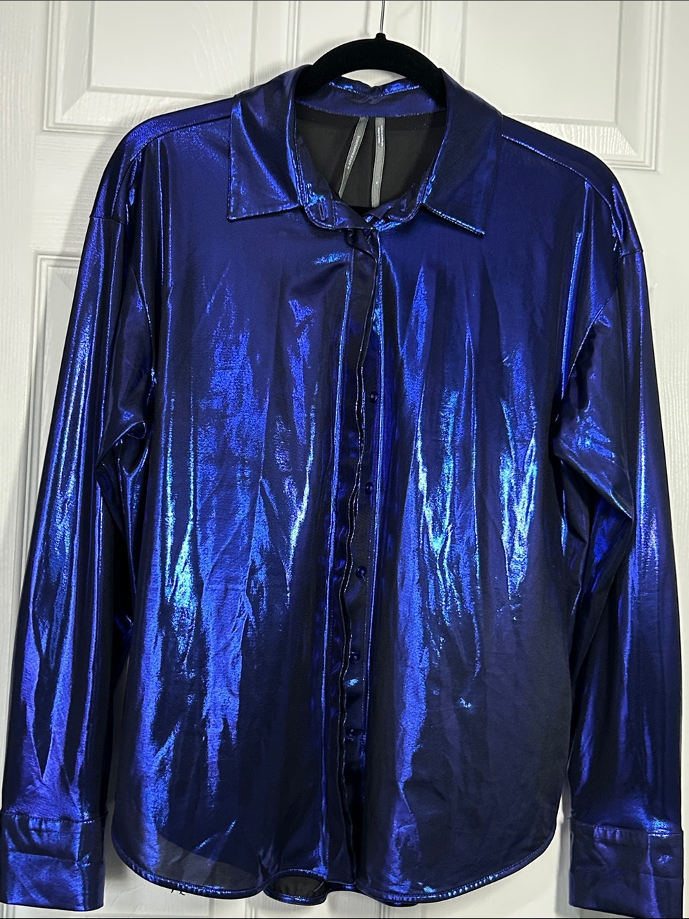 Anthropologie Royal Purple Shine Shirt Button-Down Shirt
